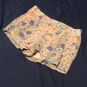 Sm Pink blue flowered sheer layered rewind ⏪ shorts